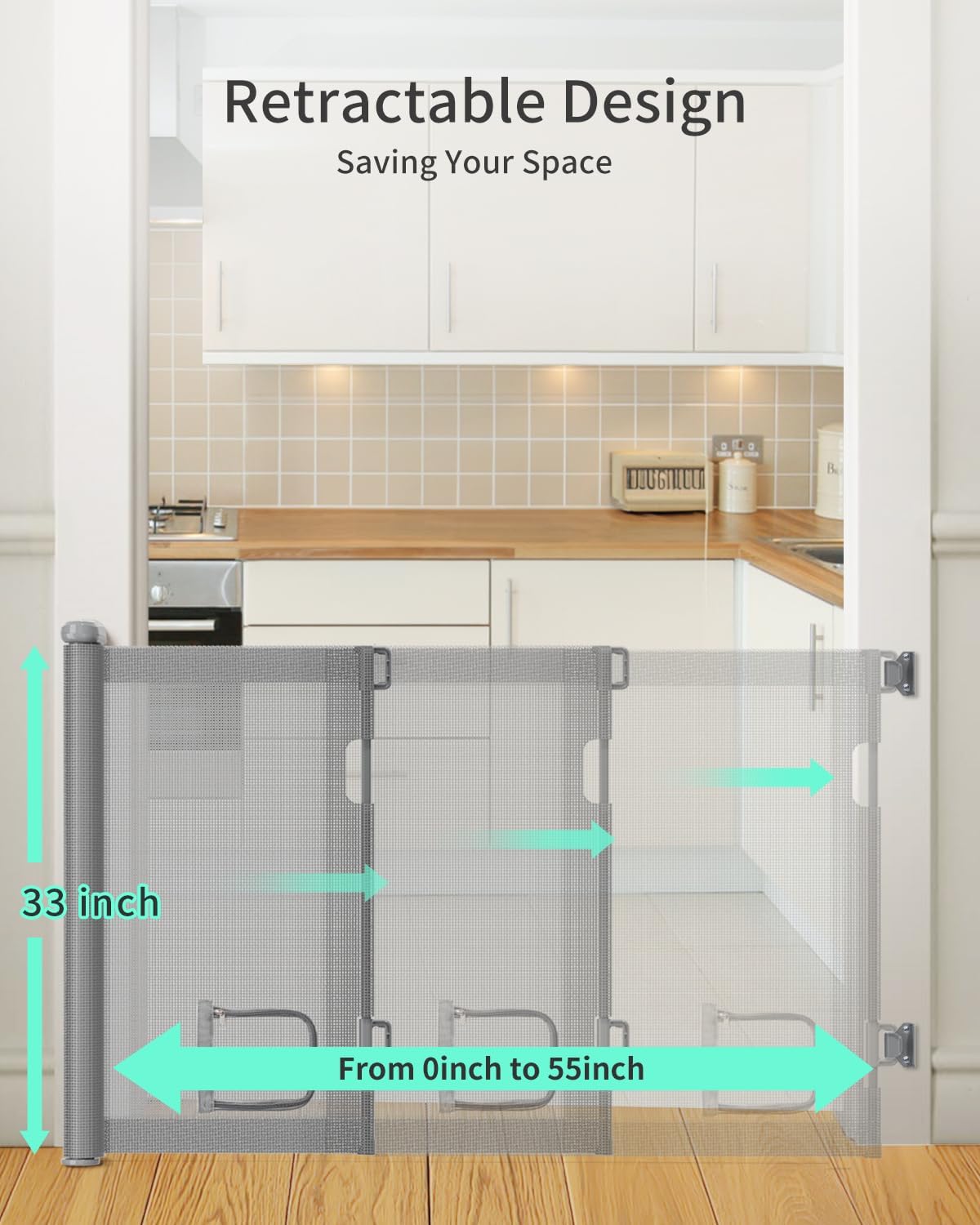 baby gate retractable design