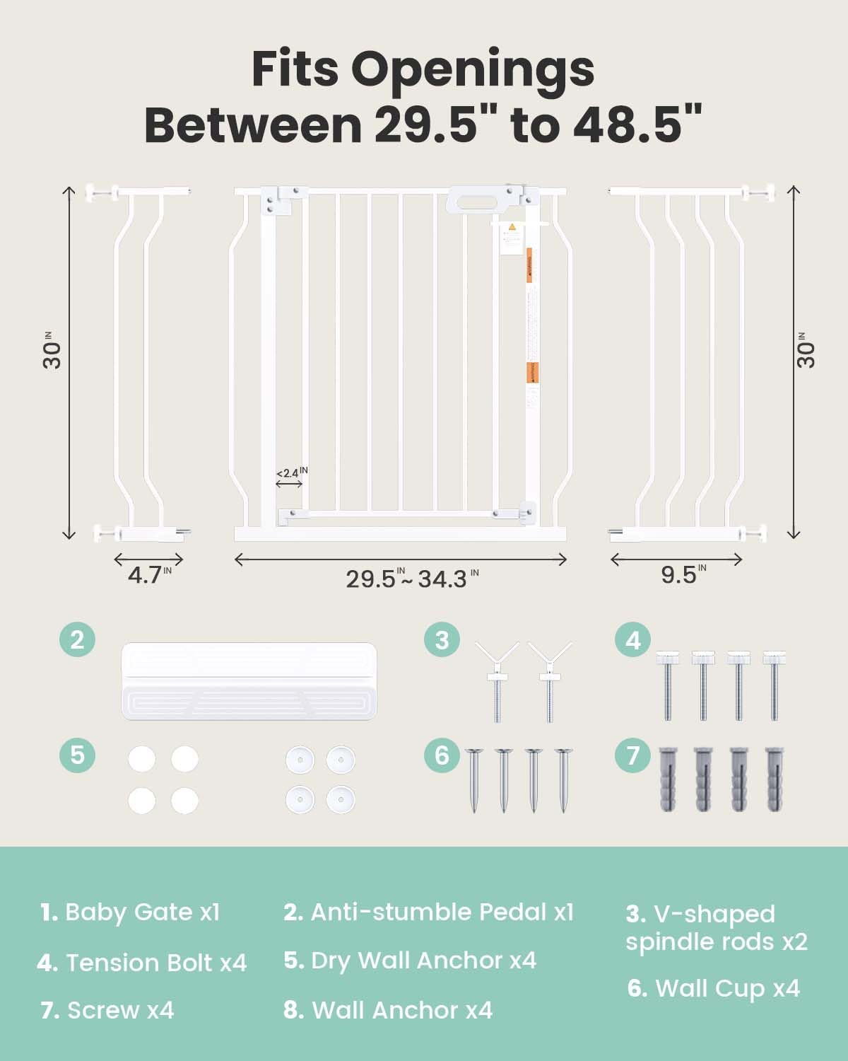 GROWNSY Baby Gate for Stairs
