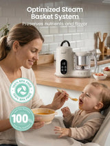 Grownsy Baby Food Maker with Stainless Steel Steam Basket,Steamer & Blender | Baby Food Processor, Healthy Homemade Baby Food Purees, Starting Solids & BLW, Baby Feeding Essentials, 6+ Months