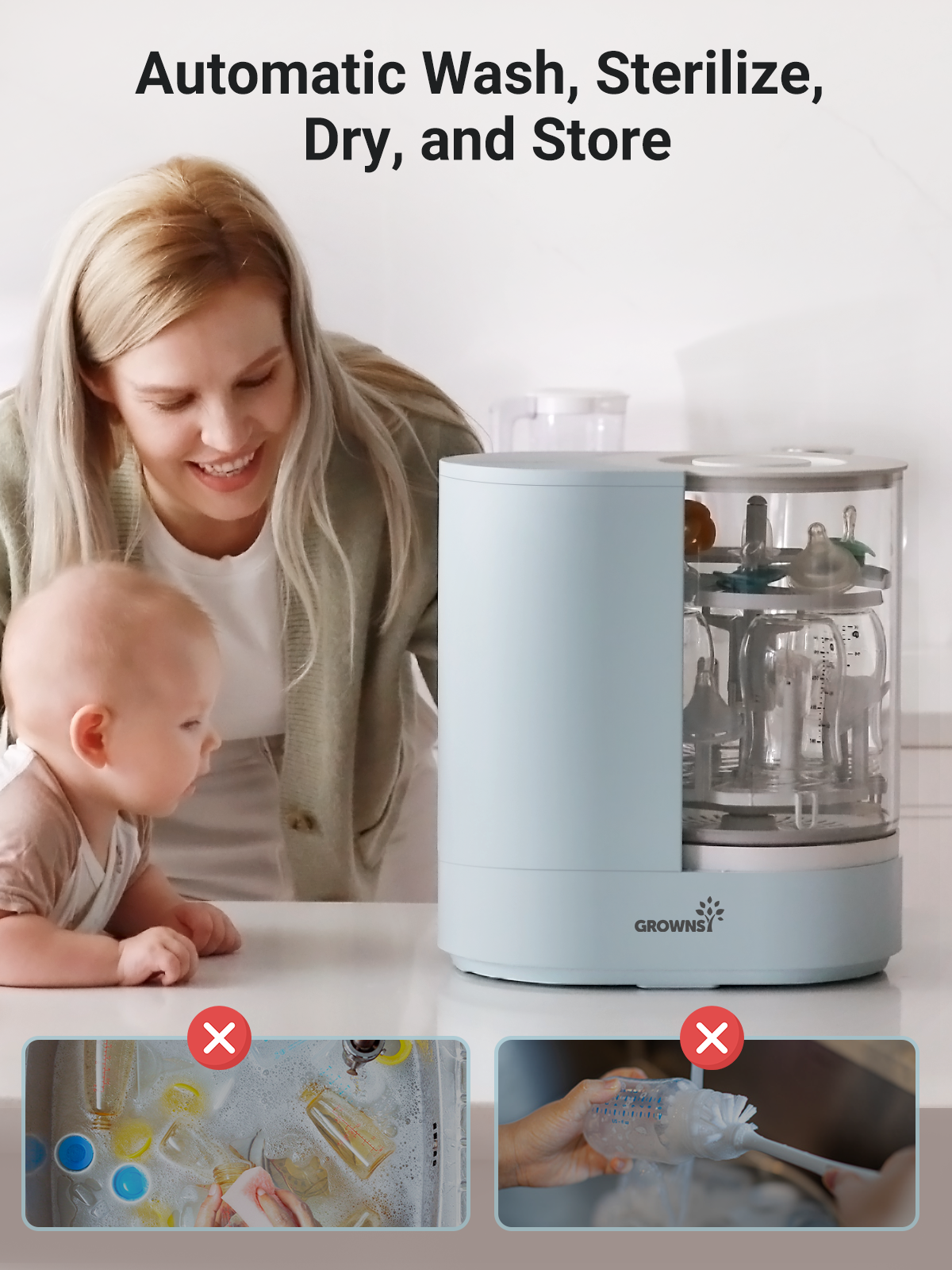 All-in-One Bottle Cleaner, Sterilizer, and Dryer for Bottles, Pump Parts, and Pacifiers