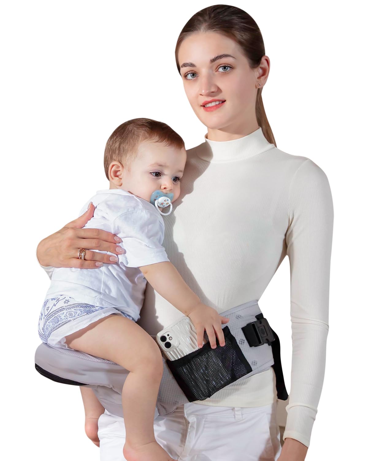 Pittoreks Baby Carrier チャコールグレー Baby Carrier with Hip Seat - Ergonomic, Cozy and Lightweight
