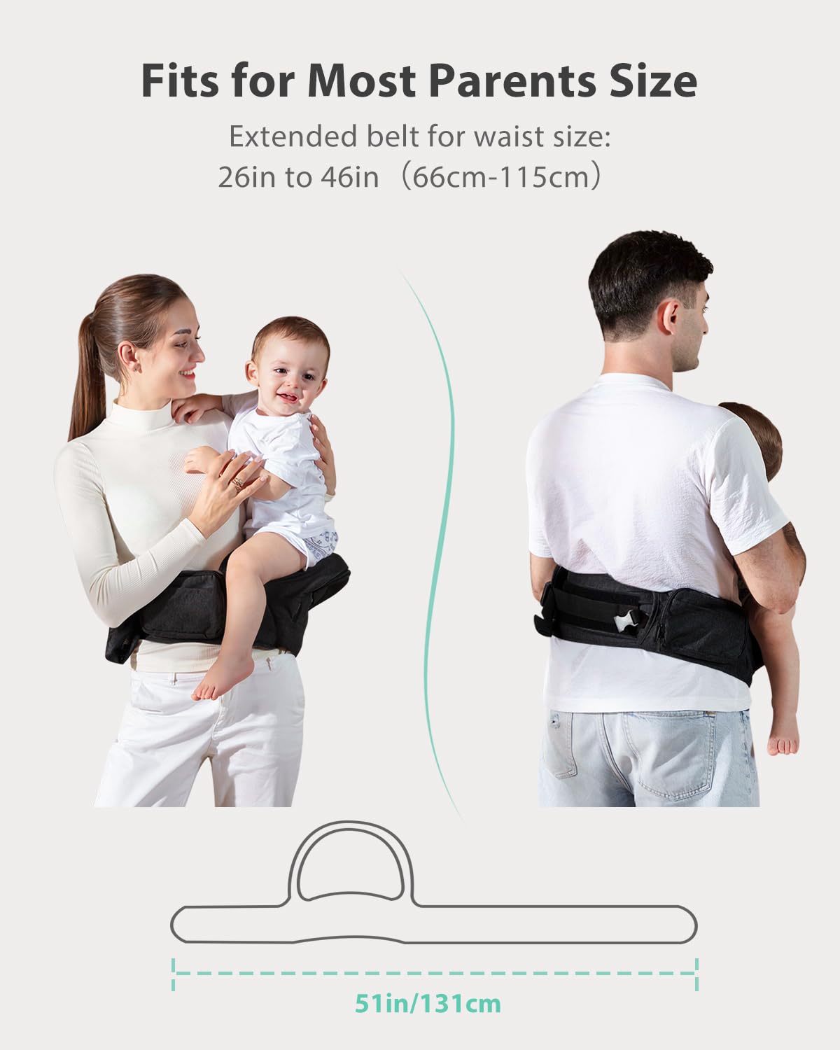 ergonomic baby hip seat carrier size