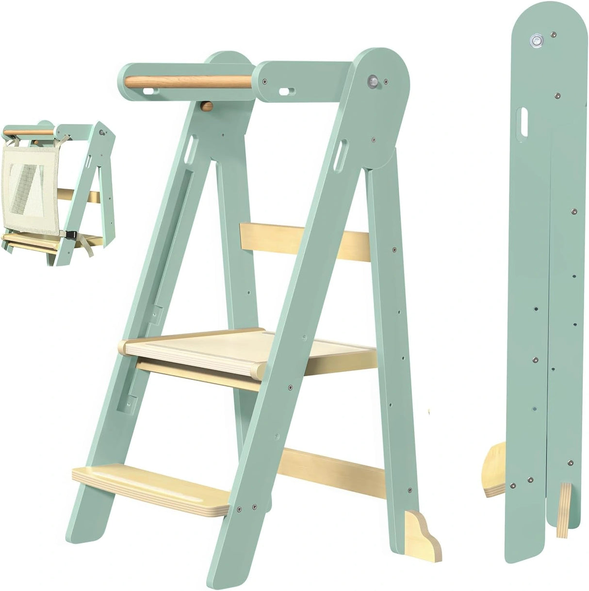 GROWNSY Foldable Toddler Tower, Kitchen Helper Step Stool Kids