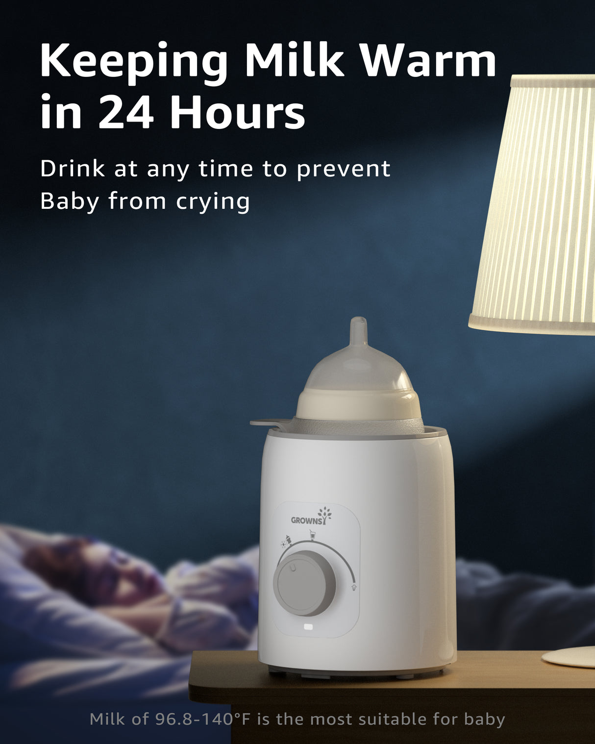 grownsy n1 bottle warmer keeping milk warm in 24 hours