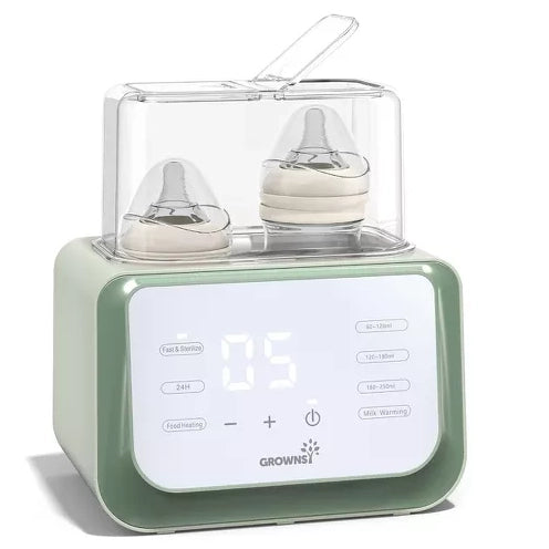 Green 8-in-1 Baby Bottle Warmer For Newborn with Dual Bottle Capacity