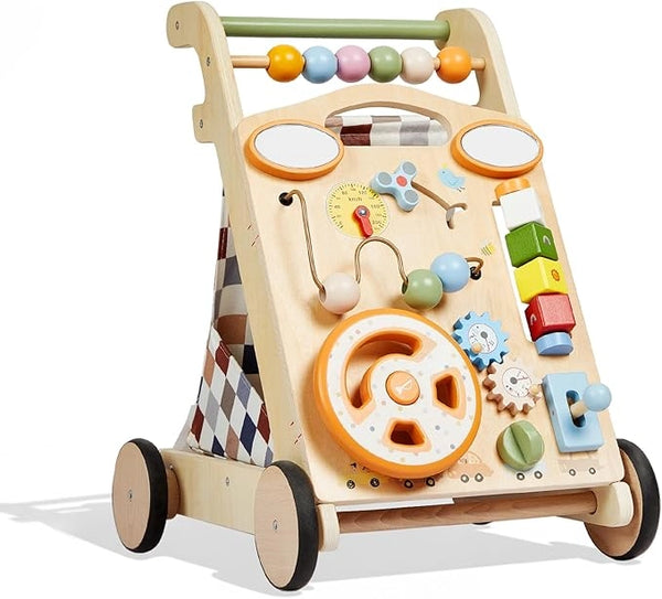 3-in-1 Wooden Baby Walker with wheels