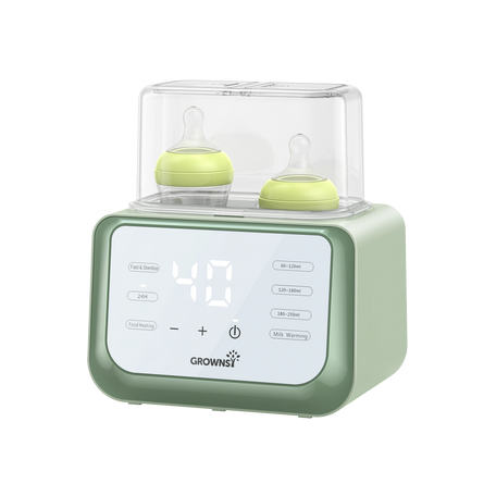 Green 8-in-1 Baby Bottle Warmer For Newborn with Dual Bottle Capacity
